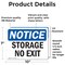 Signmission Storage No Exit, 10 in W x Rectangle, Vinyl Decal OS-2PACK-NS-D-710-L-16622 - alternate 5